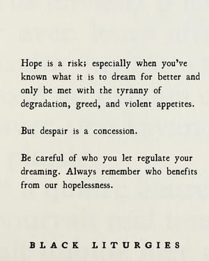 hope is a risk; despair a concession